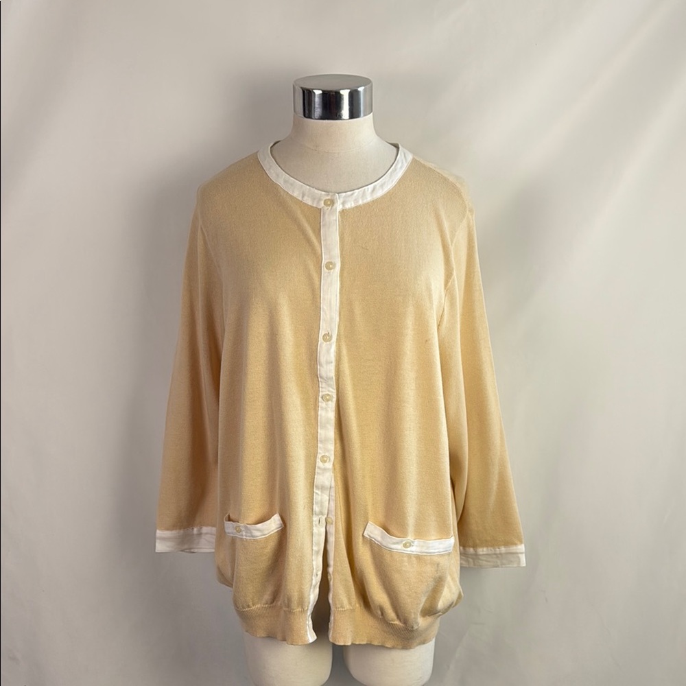 Ralph Lauren Cream With White Trim Cardigan